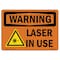 Signmission OSHA WARNING Sign, Laser In Use, 14in X 10in Rigid Plastic, 14" W, 10" H, Landscape OS-WS-P-1014-L-12662 - alternate 1